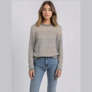 Tommy Hilfiger Gray Striped Knit Sweater XS